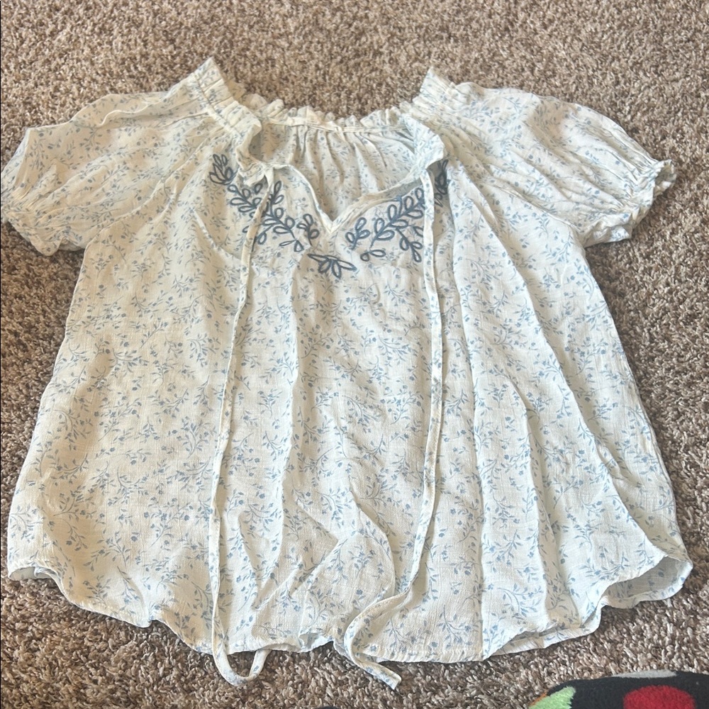 Mine Blue Floral Top